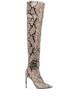 Roberto Cavalli bottines en cuir à effet peau de python - Tons neutres - thumbnail