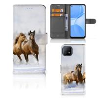 OPPO A73 5G | Telefoonhoesje | Met pasjeshouder | Paarden OPPO A73 5G | Telefoonhoesje | Met pasjeshouder | Paarden
