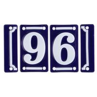 Best for Boots huisnummer 96 - met sierrand - Oudhollands - emaille - blauw/wit