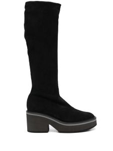 Clergerie bottes Anki 75 mm en daim - Noir