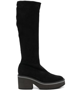 Clergerie bottes Anki 75 mm en daim - Noir