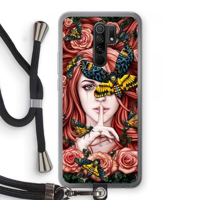 Lady Moth: Xiaomi Redmi 9 Transparant Hoesje met koord