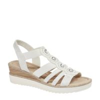 Easy Street sleehakken met sierstenen wit - thumbnail