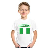 T-shirt met Nigeriaanse vlag wit kinderen