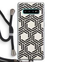Geometrisch patroon: Samsung Galaxy S10 Plus Transparant Hoesje met koord