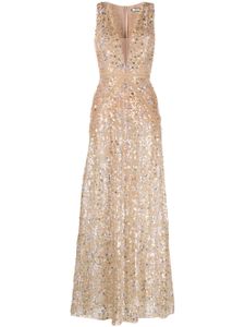 Elisabetta Franchi robe longue à sequins - Tons neutres