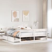 Bedframe zonder matras massief grenenhout wit 200x200 cm