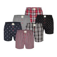 Phil & Co Phil & Co 6-Pack Geweven Wijde Boxershorts Heren  HBOD61 Multipack