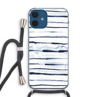 Ink Stripes: iPhone 12 mini Transparant Hoesje met koord