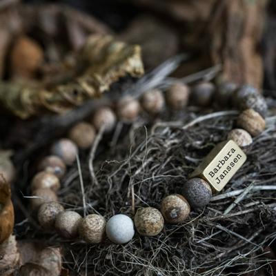 Bevroren &apos;Picture Jasper&apos; - Gouden Naamgravure Kralen armband