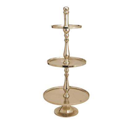 Etagère met 3 niveaus van goudkleurig metaal (B/H/D) 25/34/42x97cm