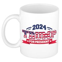 Mok/beker - Trump for president 2024 - wit - 300 ml - keramiek   -