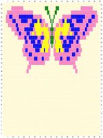 Sunarts doe het zelf pakket model Vlinder roze / blauw / geel 90 x 210 cm artikelnummer D194 - thumbnail