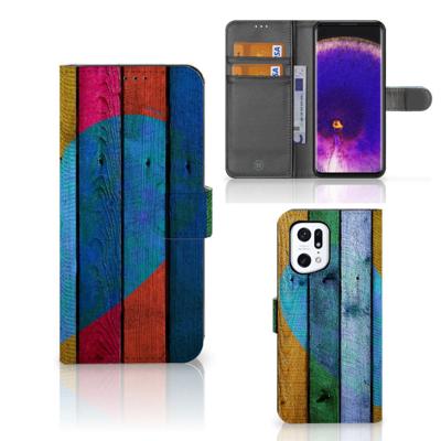 OPPO Find X5 Pro | Book Style Case | Wood Heart - Cadeau voor je Vriend