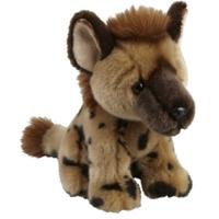 Pluche dieren knuffel - hyena - gevlekt - bruin - 18 cm - roofdier knuffel