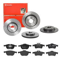 Remmenset, remschijf BREMBO, Remschijftype: Geperforeerd, Inbouwplaats: Achteras: , u.a. für Ford, Volvo