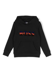 BOSS Kidswear hoodie en coton à logo embossé - Noir