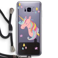Roze eenhoorn: Samsung Galaxy S8 Plus Transparant Hoesje met koord