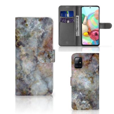 Samsung Galaxy A71 | Bookcase | Marmer Grijs