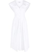 Alexander McQueen robe-chemise évasée en coton - Blanc