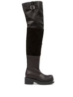 MM6 Maison Margiela bottes en cuir à boucles - Noir