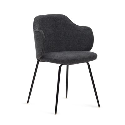 Kave Home Yunia eetkamerstoel Donkergrijs