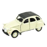 Modelauto Citroen 2CV - creme/wit - schaal 1:36 - speelgoed auto - lelijke eend