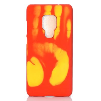 Plak de huid + PC thermische sensor verkleuring geval voor Huawei mate 20 (rood geel)