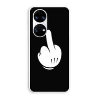 Middle finger black: Huawei P50 Transparant Hoesje