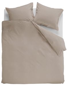 Ambiante Dekbedovertrek Uni Cotton Taupe-2-persoons (200 x 200/220 cm)