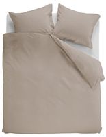 Ambiante Dekbedovertrek Uni Cotton Taupe-1-persoons (140 x 200/220 cm)