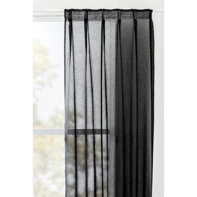 1+1 Gratis Leen Bakker - Gordijn Britt - 280x140 Cm (1 Stuk) - Polyester - Zwart
