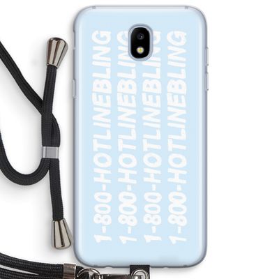 Hotline bling blue: Samsung Galaxy J5 (2017) Transparant Hoesje met koord