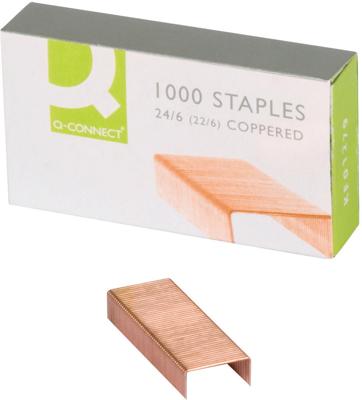 Q-CONNECT nietjes 24/6, verkoperd, doos van 1.000 nietjes