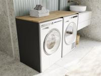 Wasmachinekast DORLOTE 2 machines antraciet/artisan eik