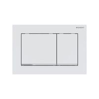 Drukplaat Geberit Omega 30 voor 2-toets Spoeling met Glansverchroomde Designstroken Mat Wit Drukplaat Geberit Omega 30 voor 2-toets Spoeling met Glansverchroomde Designstroken Mat Wit