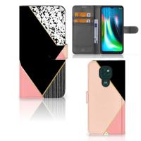 Motorola Moto G9 Play | E7 Plus | Book Case | Zwart Roze Vormen