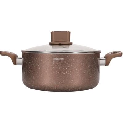 Voorraadpot - ARTHUR MARTIN - AM5531 - 28 cm met glazen deksel - Aluminium - Alle warmtebronnen inclusief inductie