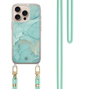 iPhone 16 Pro Max hoesje met mint koord - Touch of mint