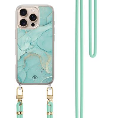 iPhone 16 Pro Max hoesje met mint koord - Touch of mint