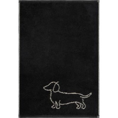 Cawö Cawo We love Dogs gemustert 6248 Handdoek 50x100 schwarz/beige