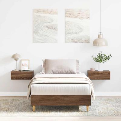 Bedframe zonder matras 90x200 cm spaanplaat bruin eiken