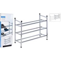 Uitschuifbaar Schoenenrek 3-Laags RVS 61,5-115x50 cm - thumbnail