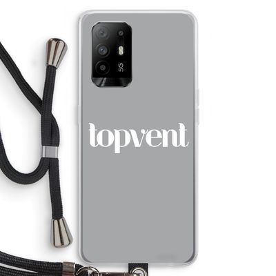 Topvent Grijs Wit: Oppo A95 5G Transparant Hoesje met koord