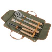 Fancy Flames BBQ gereeschapset - RVS/hout - zeer compleet - BBQ accessoires