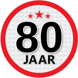 80 jaar luxe versiering sticker rond