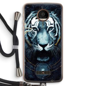 Darkness Tiger: Motorola Moto Z Force Transparant Hoesje met koord