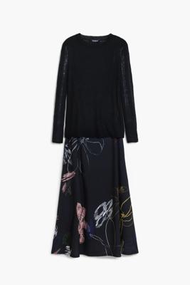 2-in-1 jurk met strepen - BLACK - M 2-in-1 jurk met strepen - BLACK - M