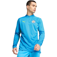 Manchester City FC Trainingstop 1/4 Rits 2024-2025 Blauw Geel - thumbnail