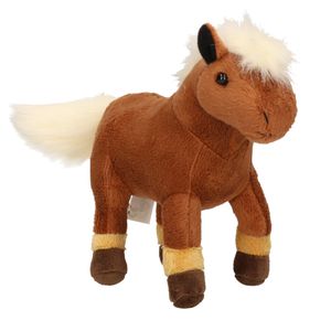 Pluche bruine paarden knuffel 26 cm speelgoed   -